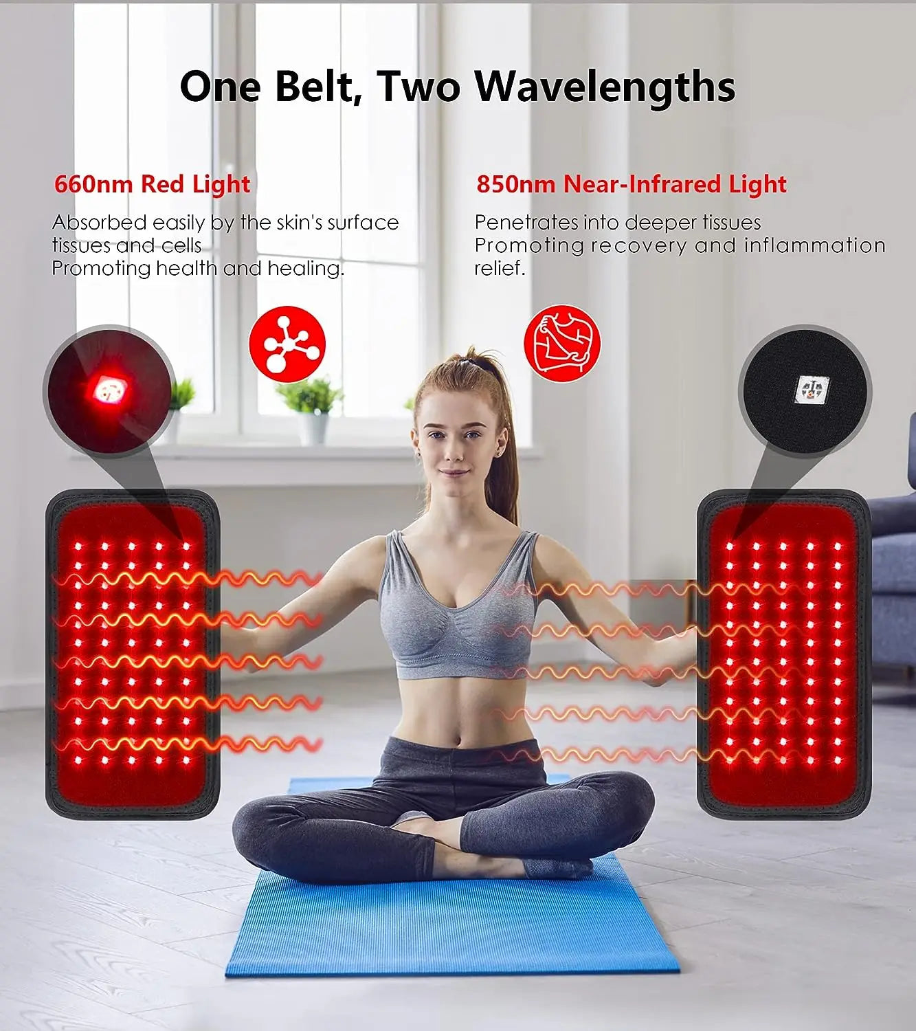 Red & Infrared Light Therapy Wrap for Pain Relief and Muscle Recovery - 4