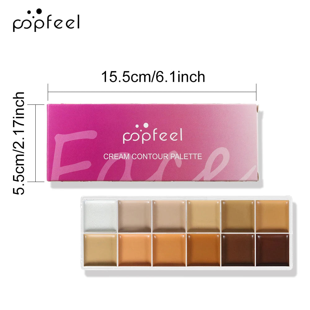 12-Color Professional Full Coverage Concealer Palette - 7