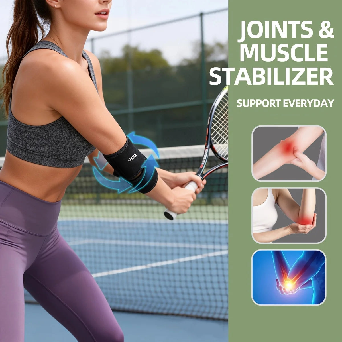 Adjustable Elbow Compression Brace for Pain Relief - 3