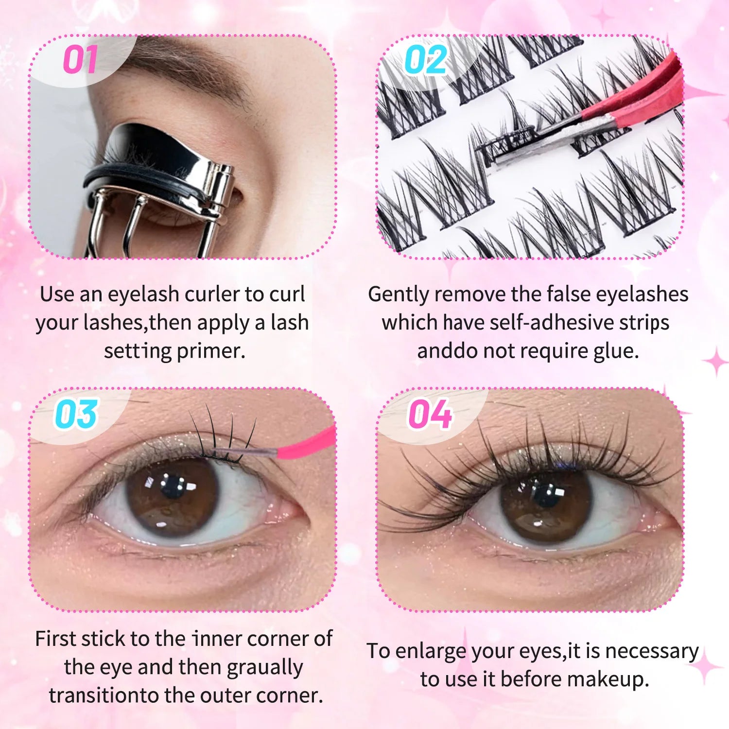 Self-Adhesive Cluster False Eyelashes for Quick Daily Application - 8