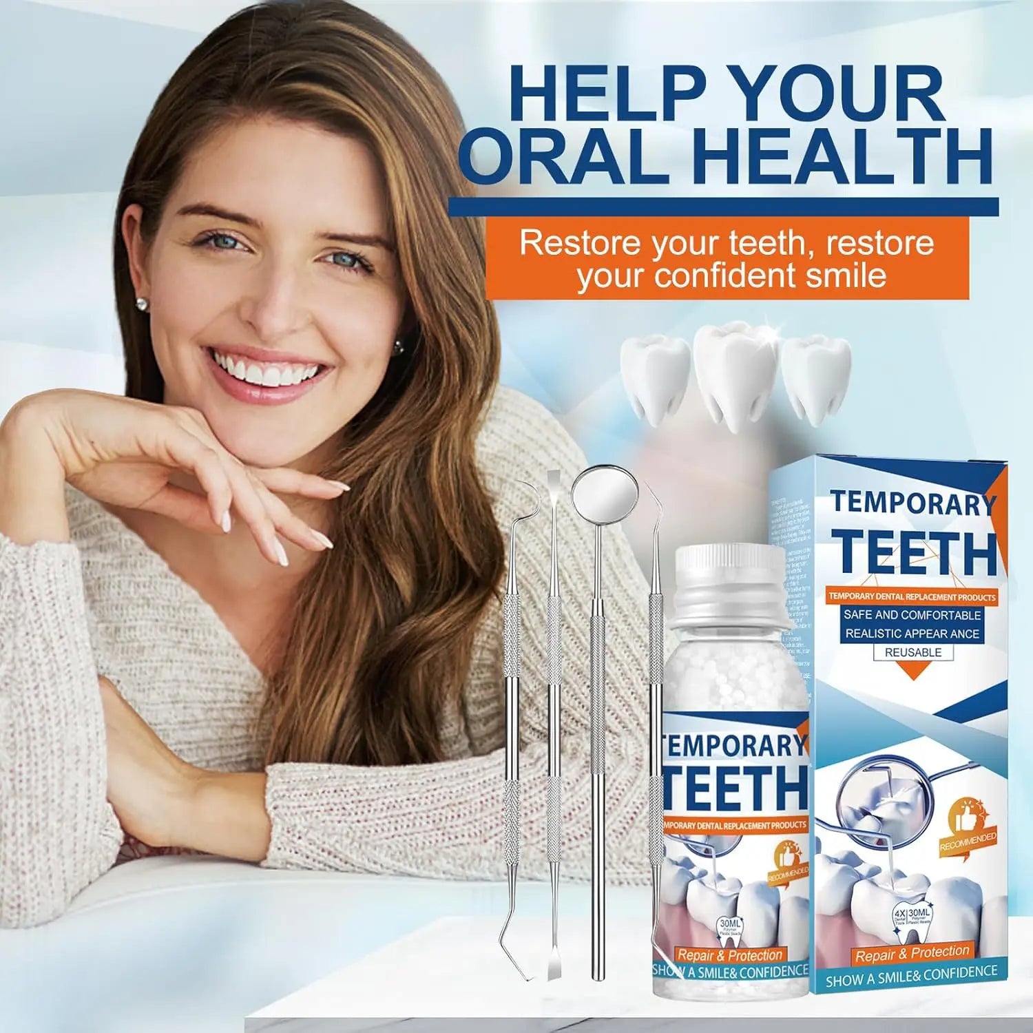 Temporary Tooth Repair Kit for Missing Teeth - 4