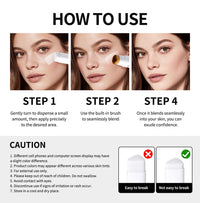 Color-Adapting Foundation Stick with Built-in Blending Brush