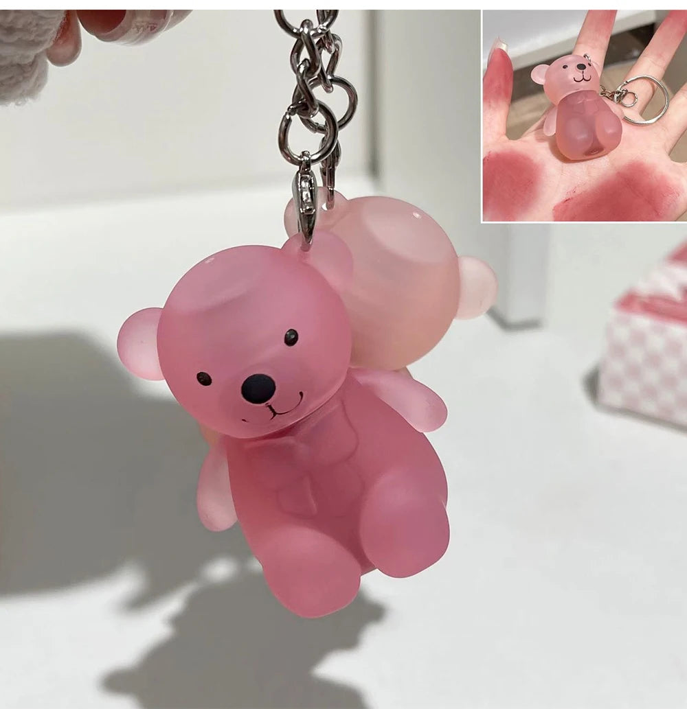 Portable Bear Keychain Velvet Matte Lip Mud - 24