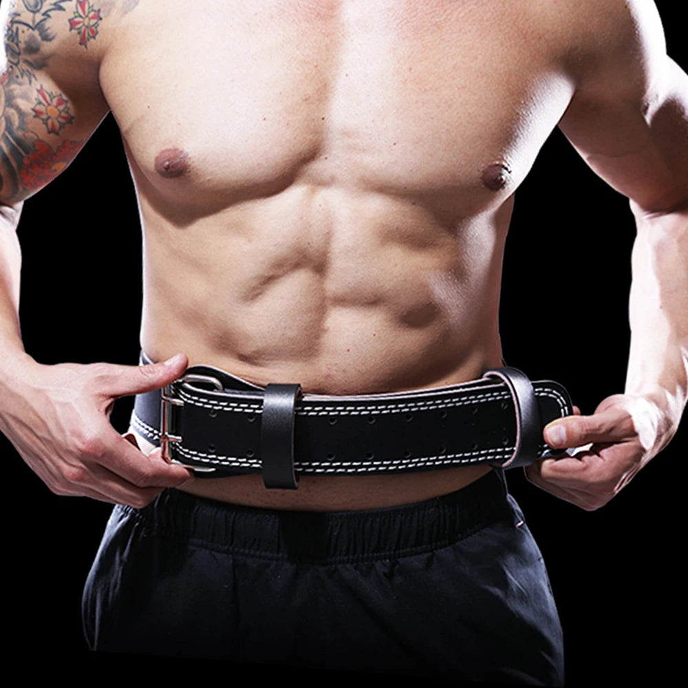 Adjustable Leather Weightlifting Belt for Back Support - 14