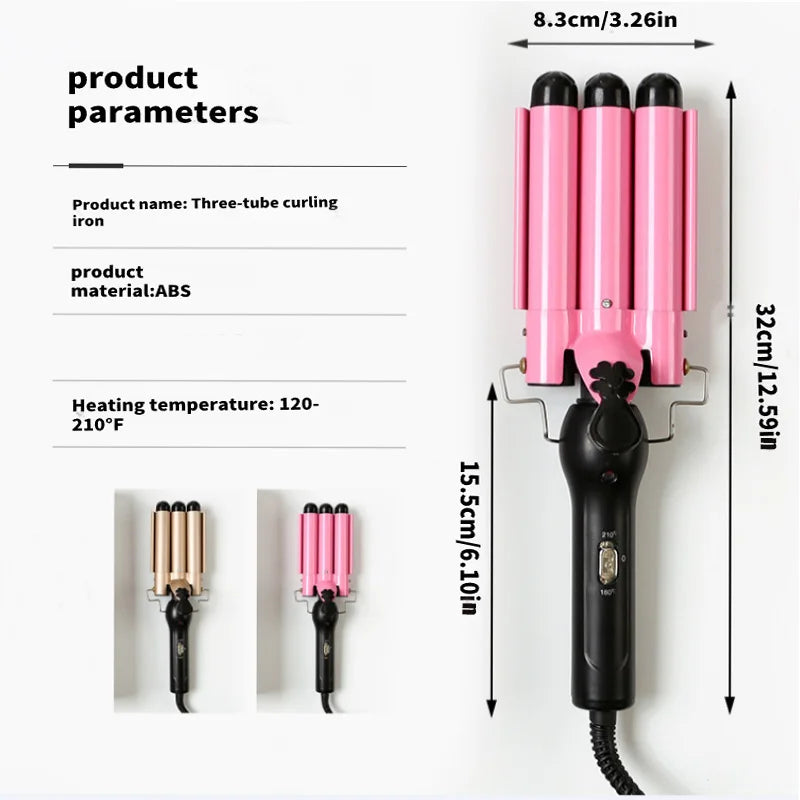 3-Barrel Professional Hair Waver for Beachy Waves - 13