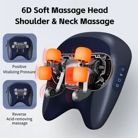 Portable Wireless Neck and Shoulder Shiatsu Massage Pillow