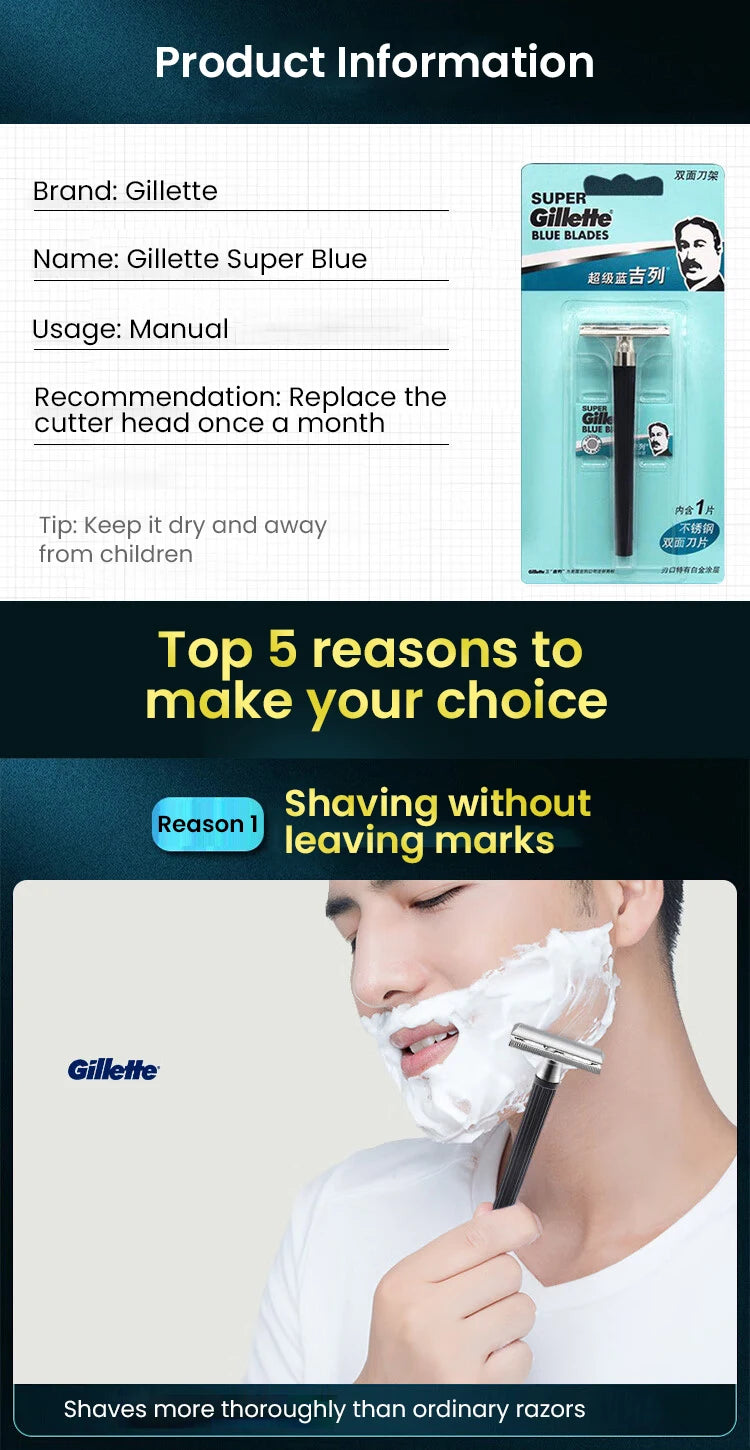 Classic Stainless Steel Double-Edge Manual Shaving Razor - 2
