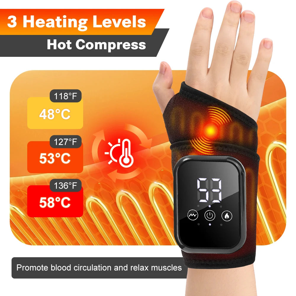 Heated Vibrating Wrist Massager for Pain Relief - 10