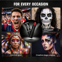Waterproof Face Paint and Lip Balm Kit for Game Day