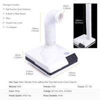 Professional 2-in-1 Nail Dust Collector with LED Lighting