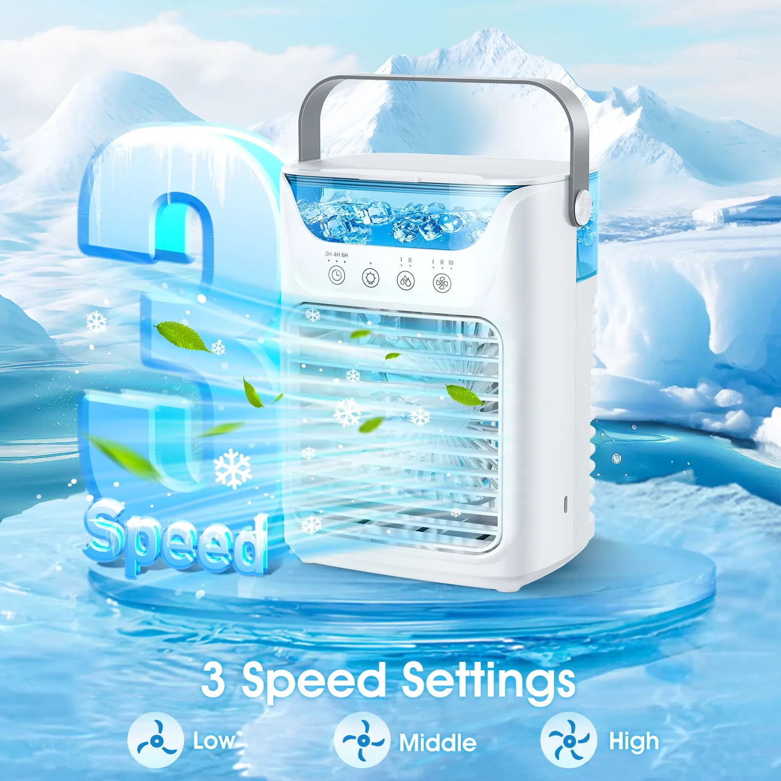 Portable Desktop Air Cooler and Humidifier Fan - 33