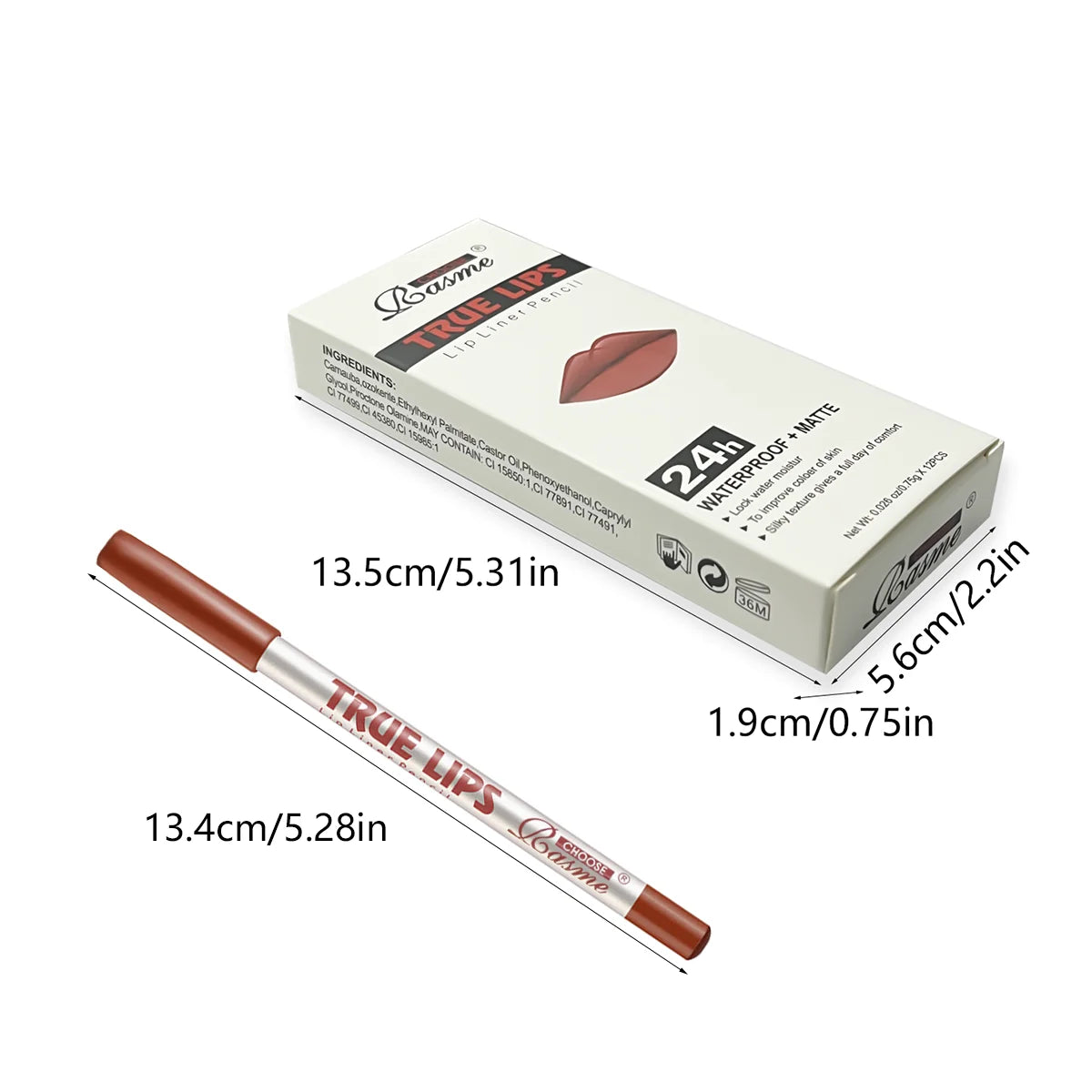12-Color Waterproof Matte Lip Liner Pencil Set - 6