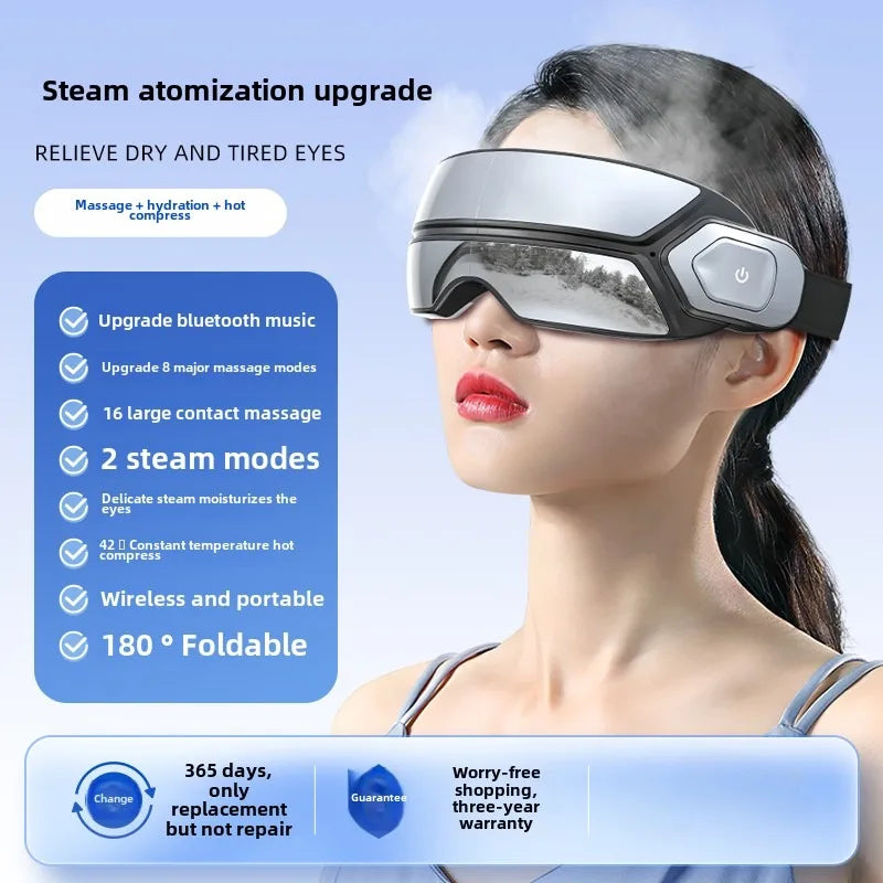 Steam Atomization Eye Massager with Heat and Bluetooth