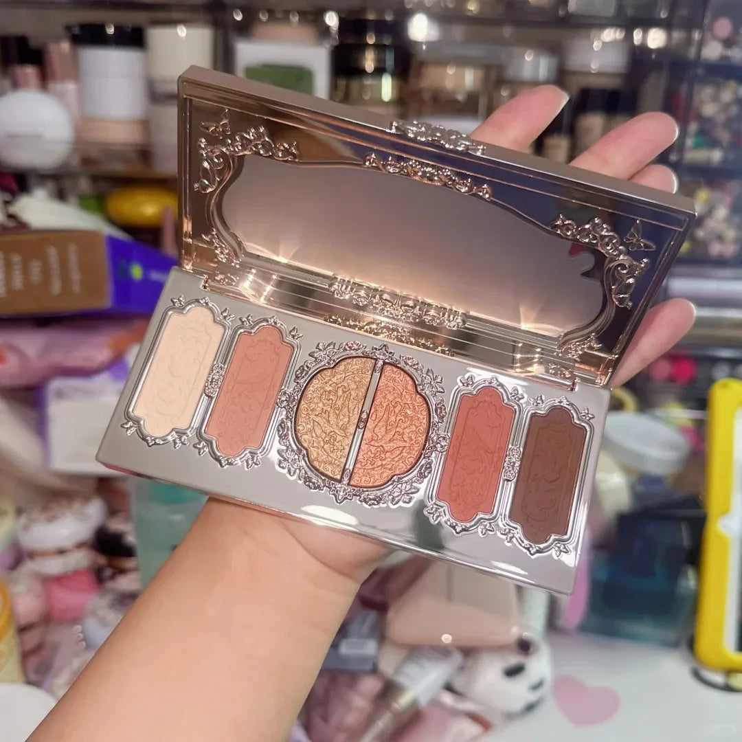 6-Color Butterfly Embossed Eyeshadow Palette - 2