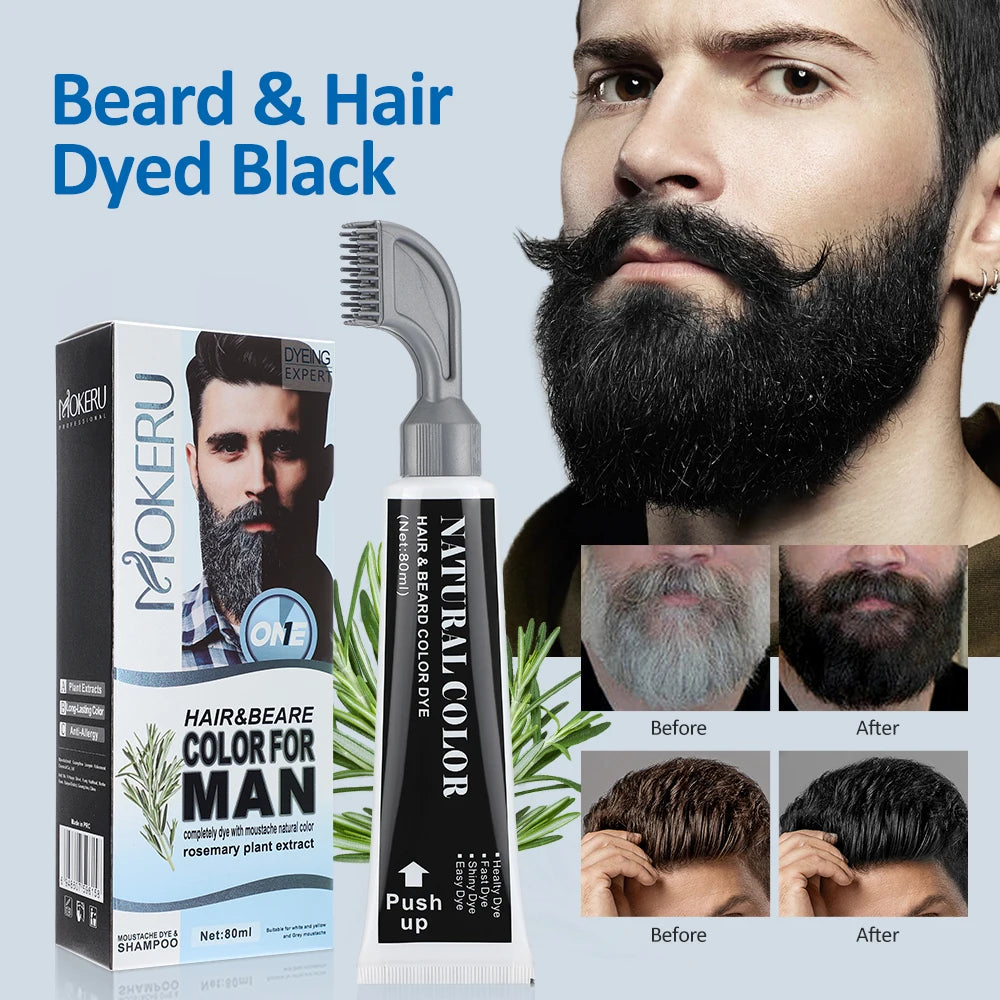 Permanent Beard and Hair Darkening Dye Cream - 7