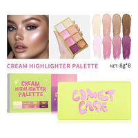 8-Color Cream Highlighter and Contour Palette for Radiant Makeup