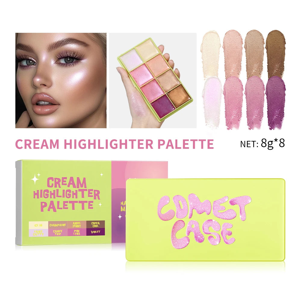 8-Color Cream Blush and Contour Palette - 45