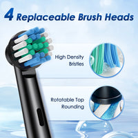 Rechargeable Rotating Electric Toothbrush with 4 Heads