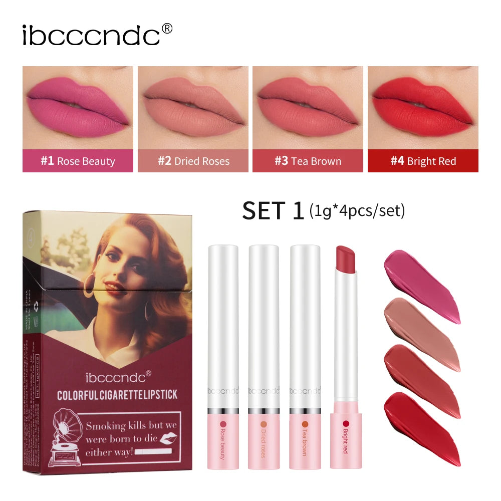 4-Piece Velvet Matte Lipstick Set - 20