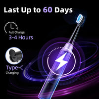 Sonic Electric Toothbrush with 5 Cleaning Modes and 4 Brush Heads