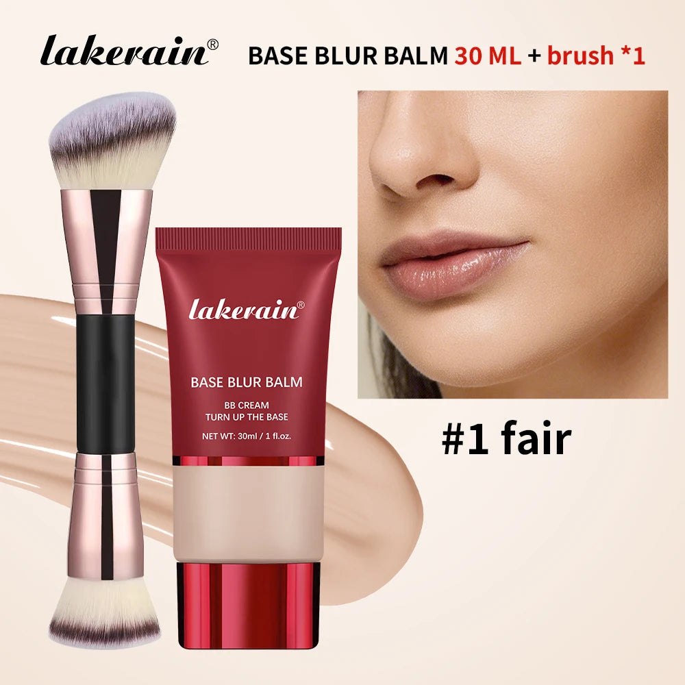 Matte Blur Foundation and Dual-Brush Makeup Set - 21