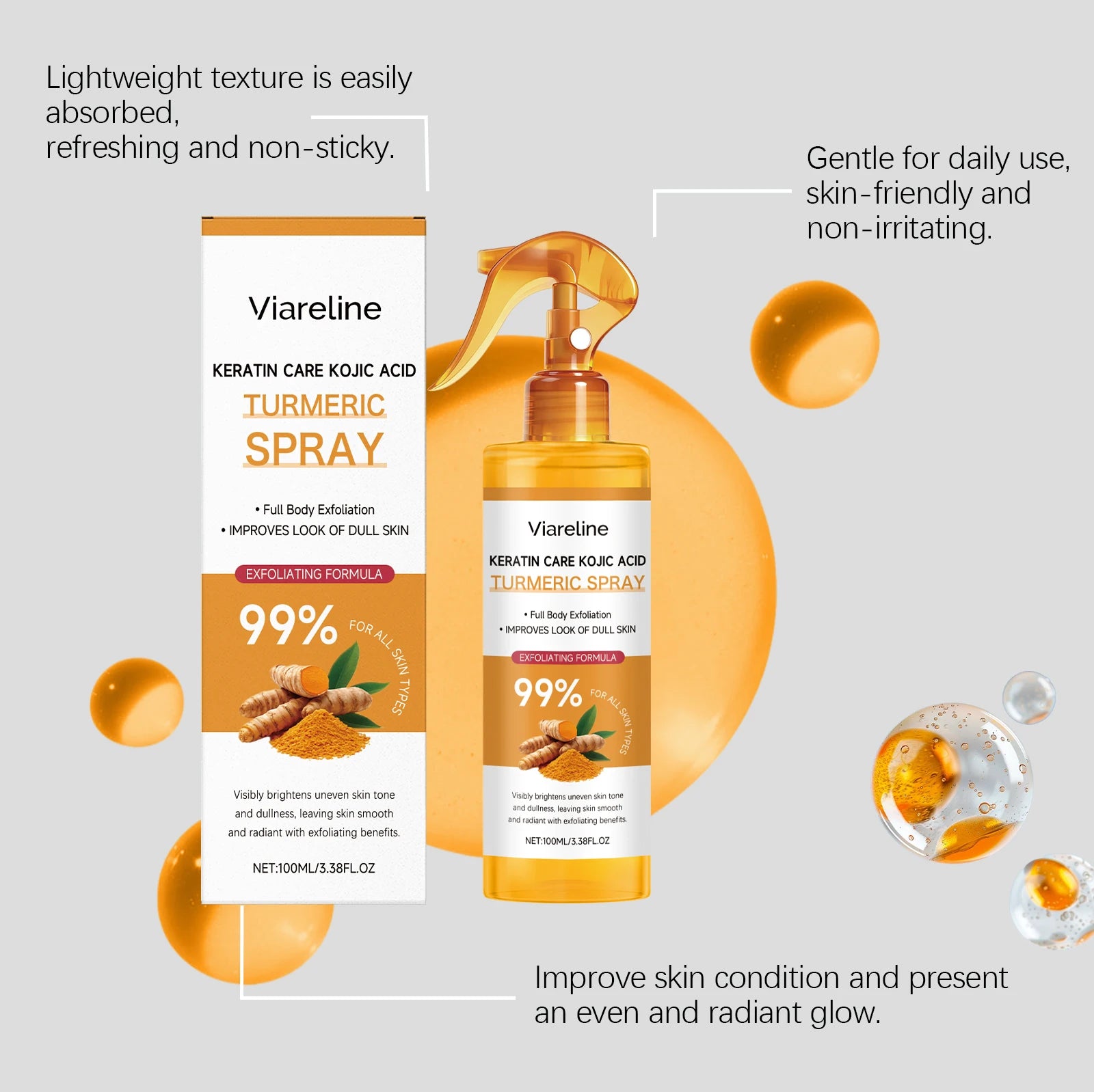 Turmeric Kojic Acid Exfoliating Body Brightening Spray - 3