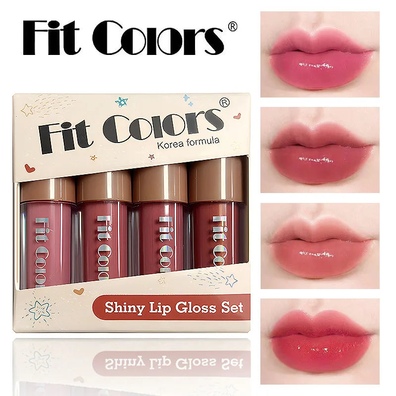 4-Piece Diamond Finish Long-Lasting Velvet Lip Gloss Set - 14