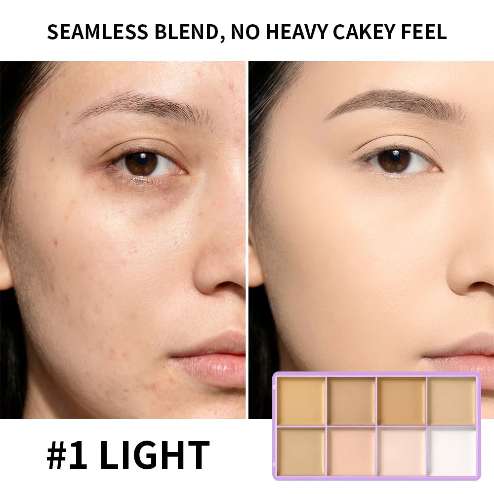 8-Color Professional Cream Concealer and Contouring Palette - 13