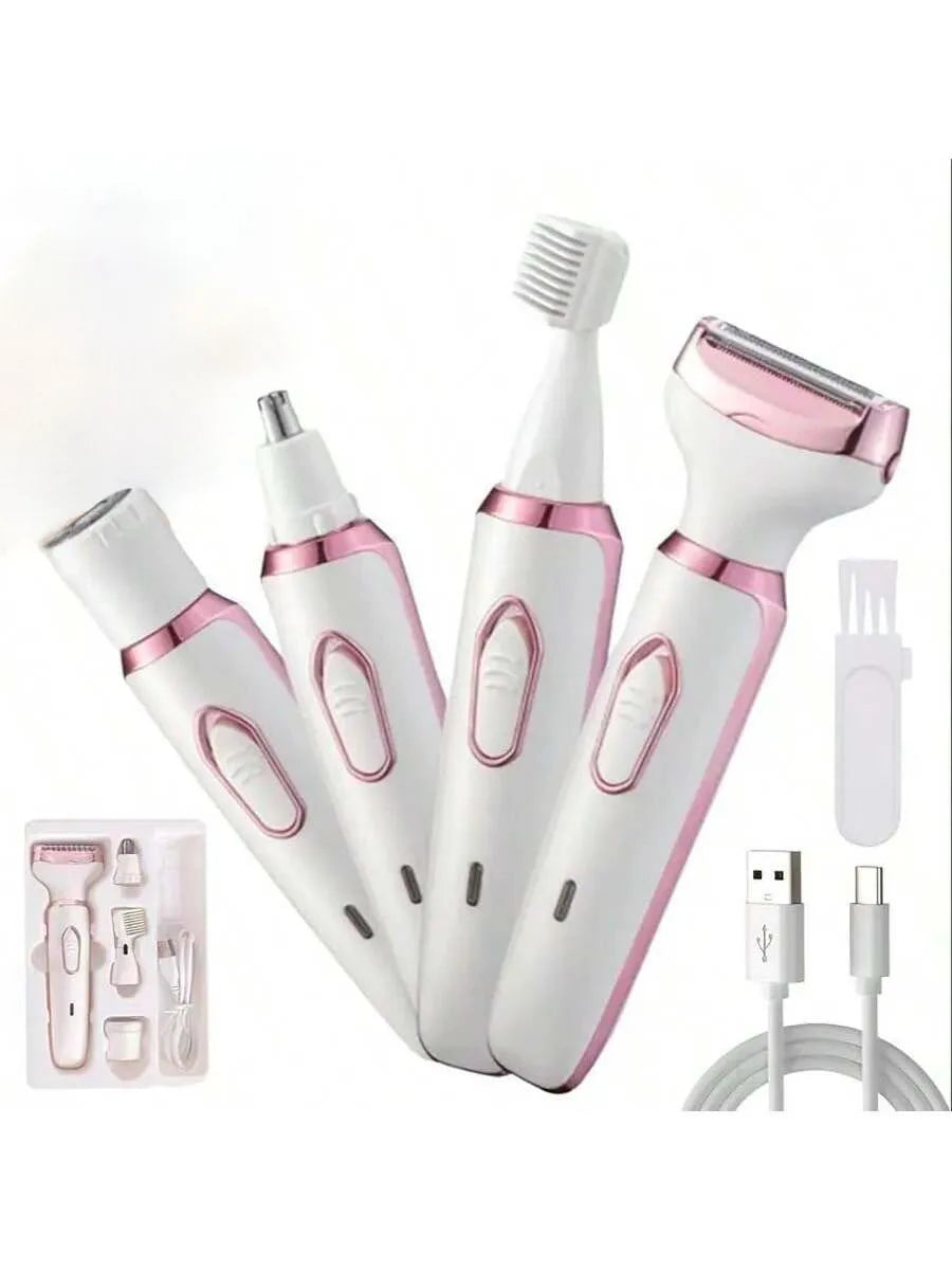 4-in-1 Rechargeable Painless Electric Hair Remover for Women - 6