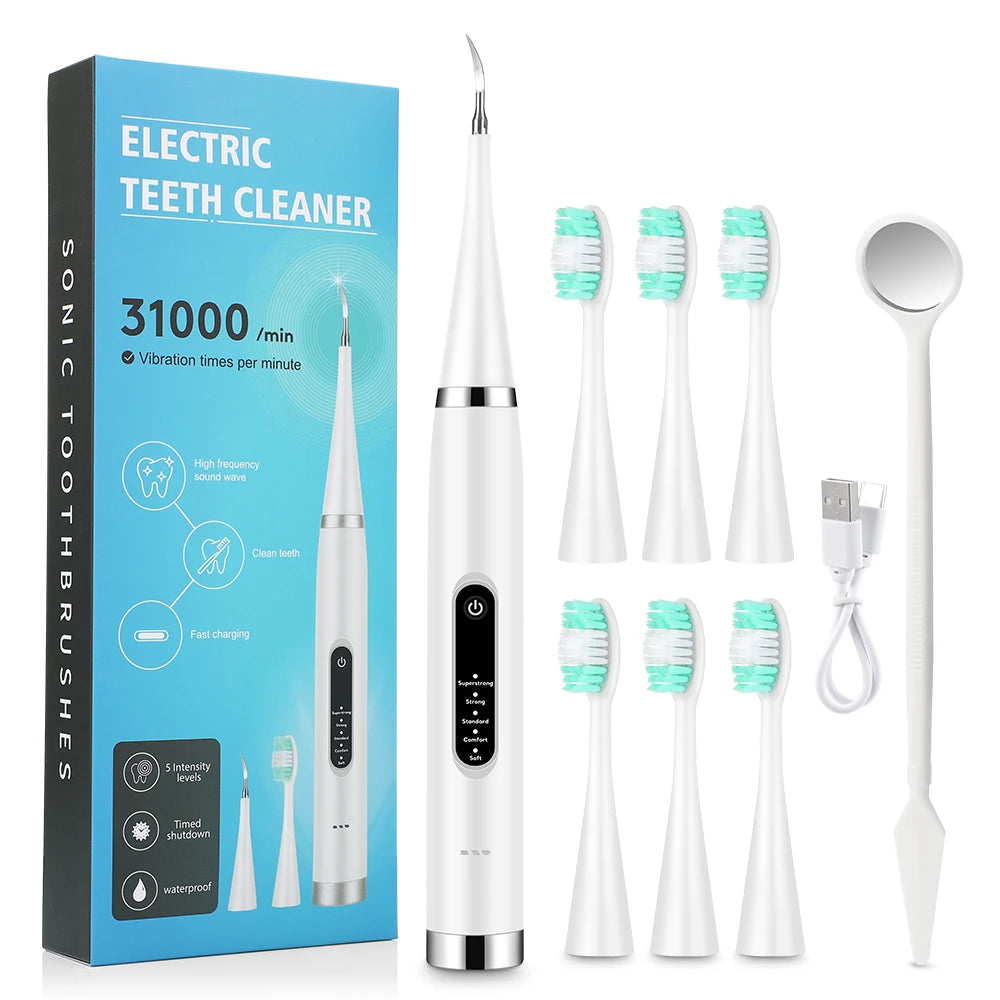 Electric Ultrasonic Teeth Cleaner and Plaque Remover