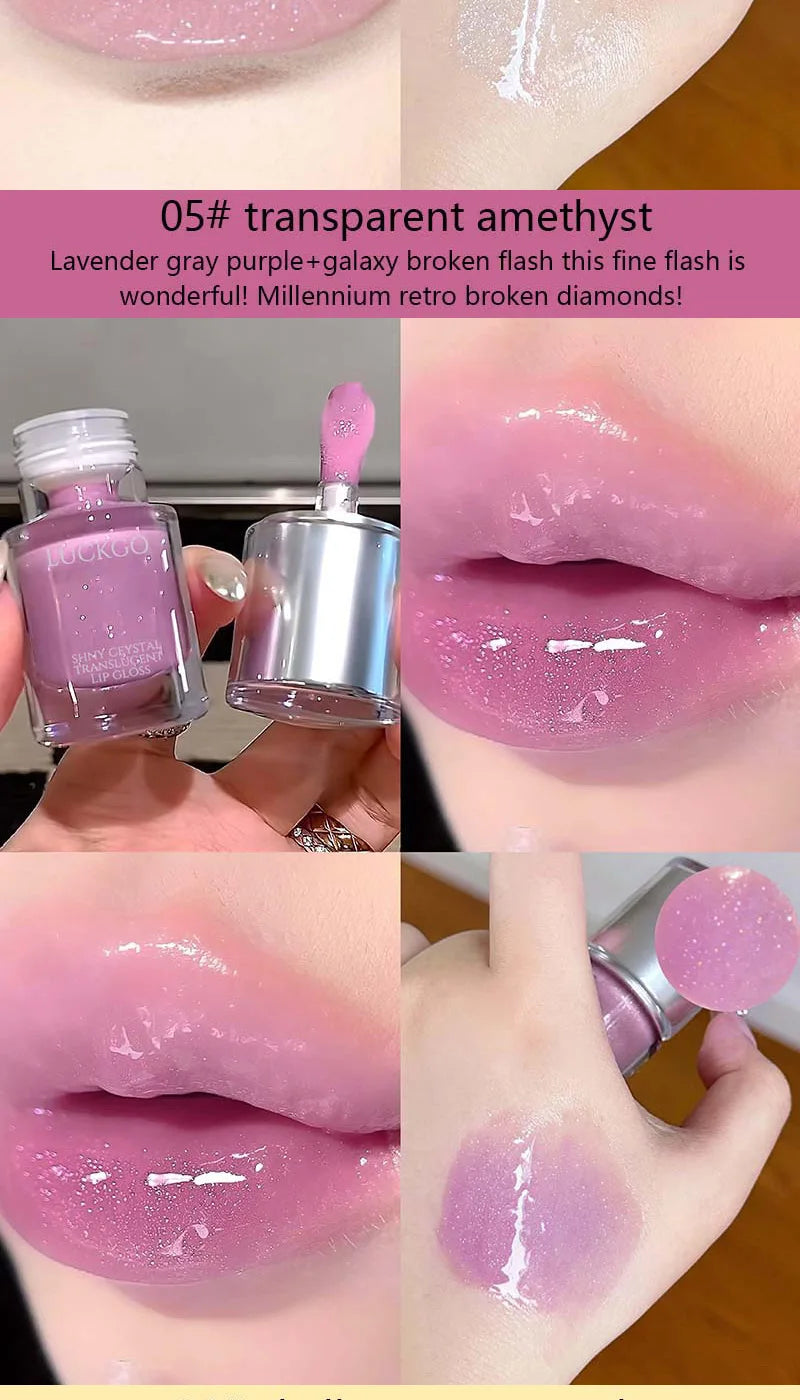 Hydrating Crystal Mirror Lip Gloss for Long-Lasting Shine - 14