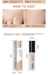 Full Coverage Matte Liquid Concealer for Face