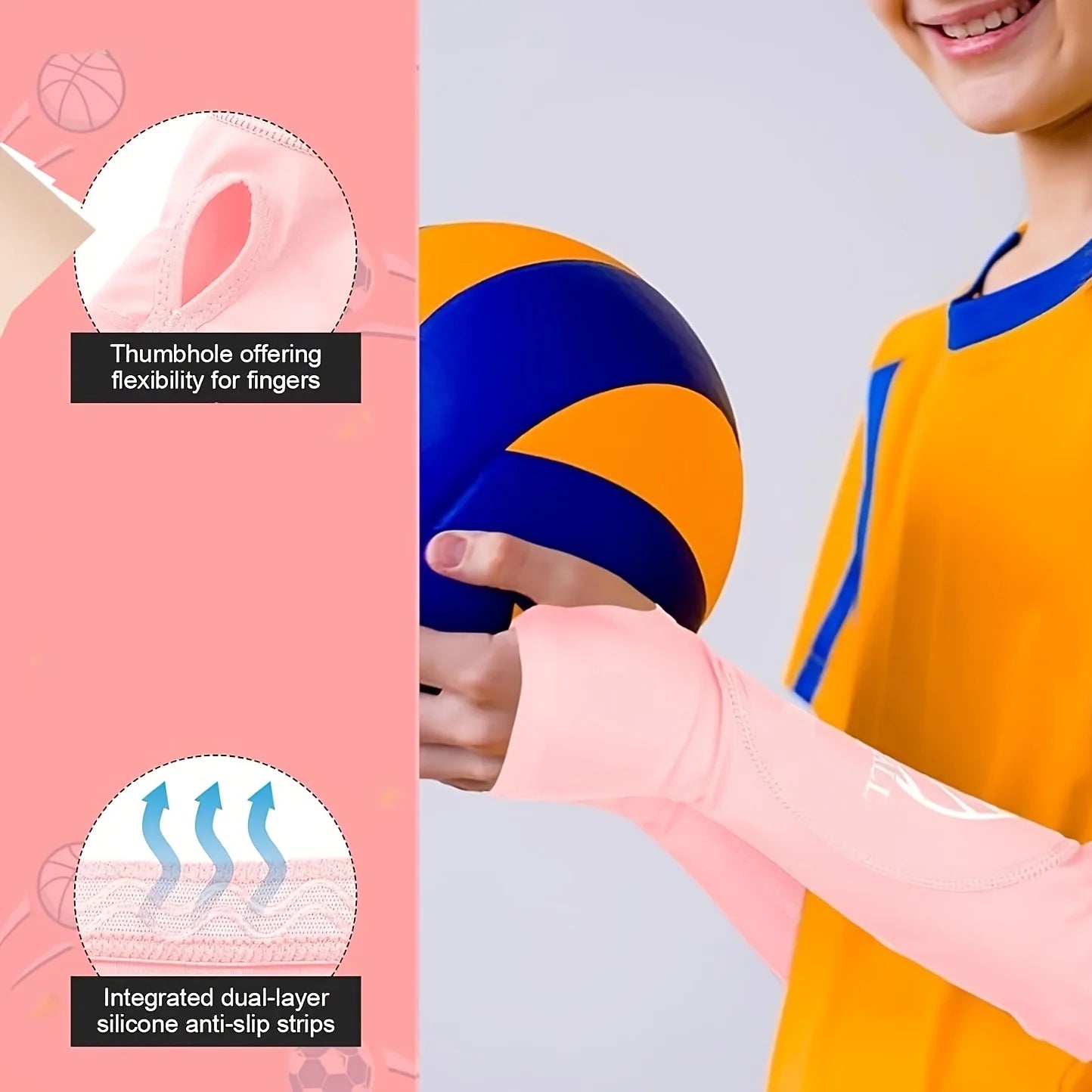 Padded Volleyball Arm Sleeves for Youth Players - 6