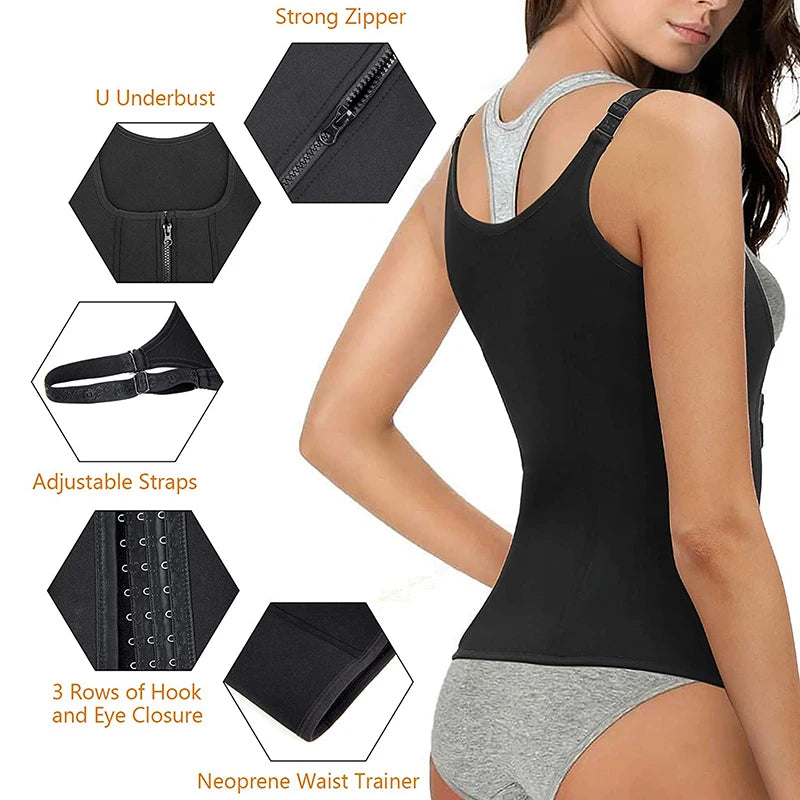 Zipper Waist Trainer Vest for Tummy Control and Posture - 3