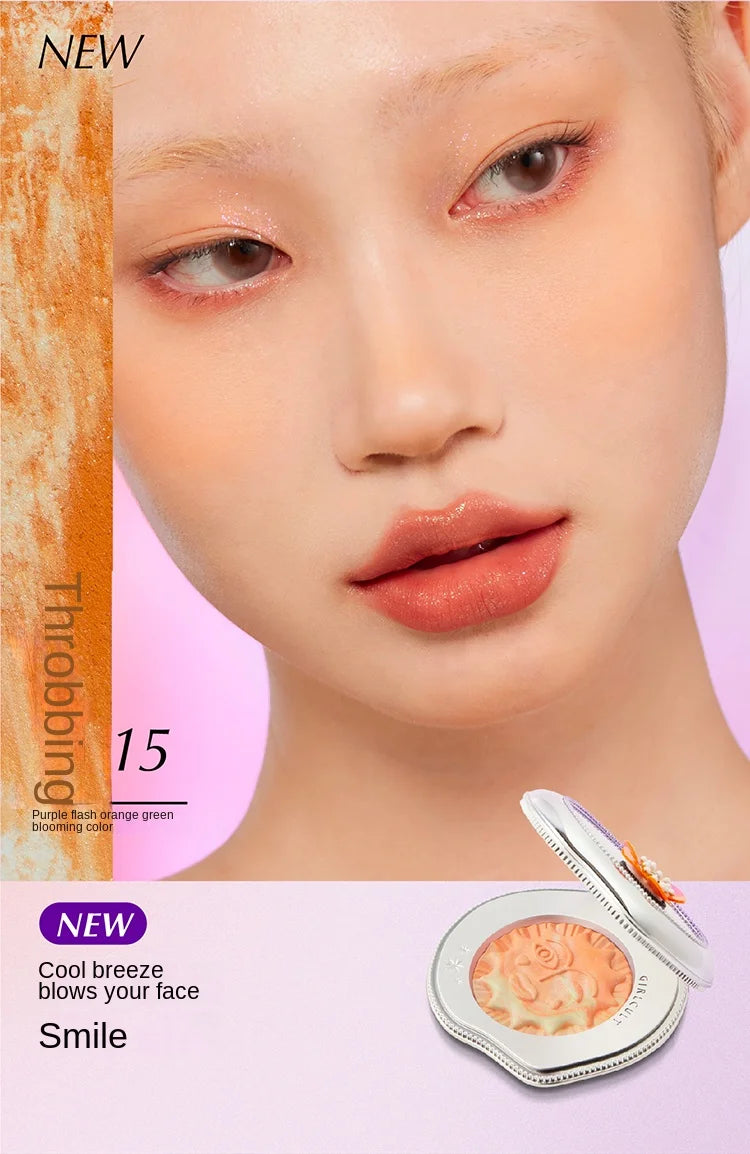 Emotional Shimmer Pressed Powder Blush for Natural Radiant Glow - 15