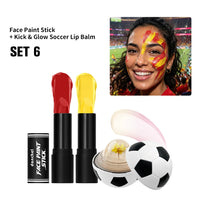 Waterproof Face Paint and Lip Balm Kit for Game Day