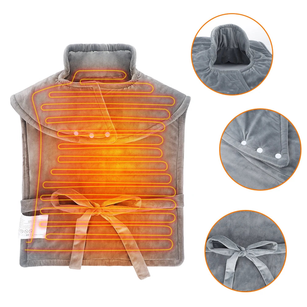 Electric Heated Shawl for Neck, Shoulder, and Back Pain Relief - 15