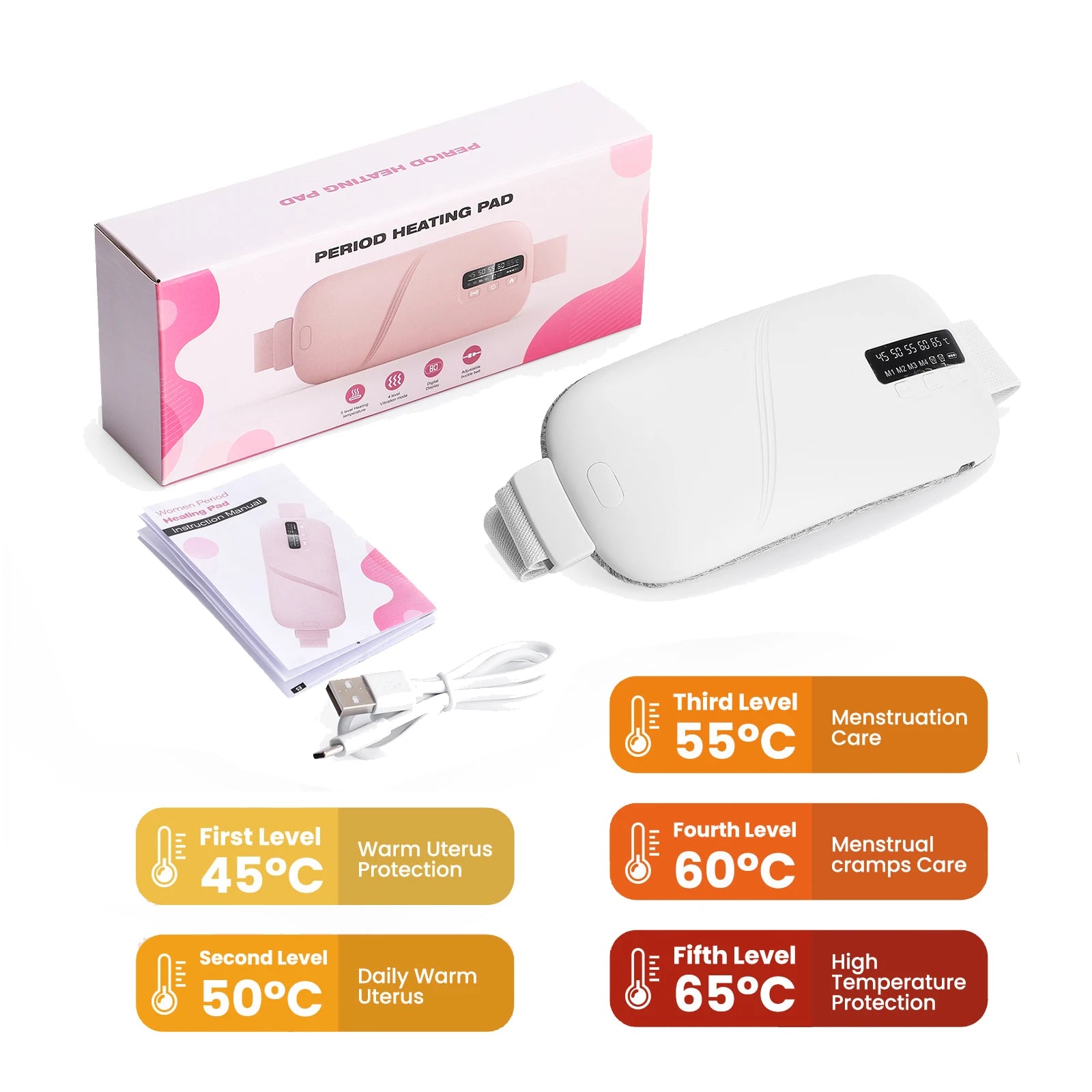 Portable Heated Massage Belt for Menstrual Cramp Relief - 33