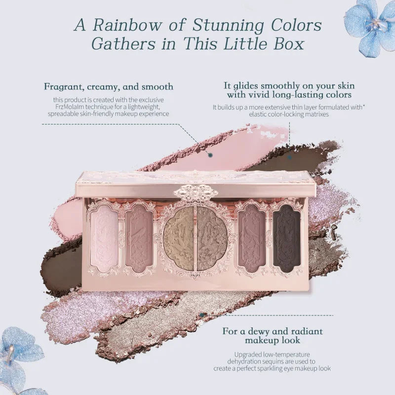 6-Color Butterfly Embossed Eyeshadow Palette - 5