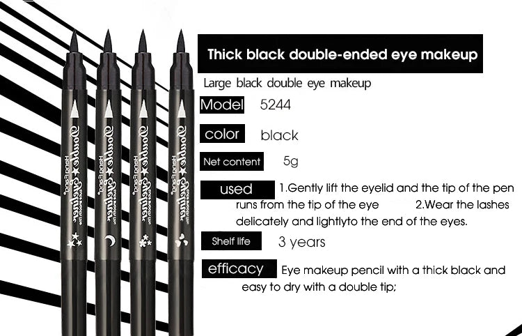 Double-Ended Waterproof Eyeliner with Decorative Stamp - 8