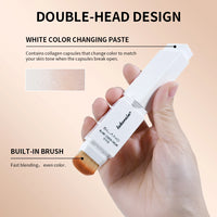 Full Coverage Color-Changing Cream Foundation Stick with Built-in Brush