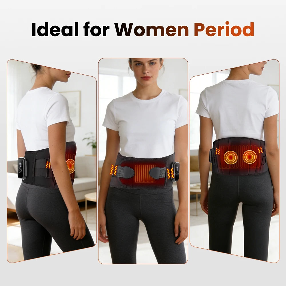Heated Lumbar Massage Belt for Back Pain Relief - 58