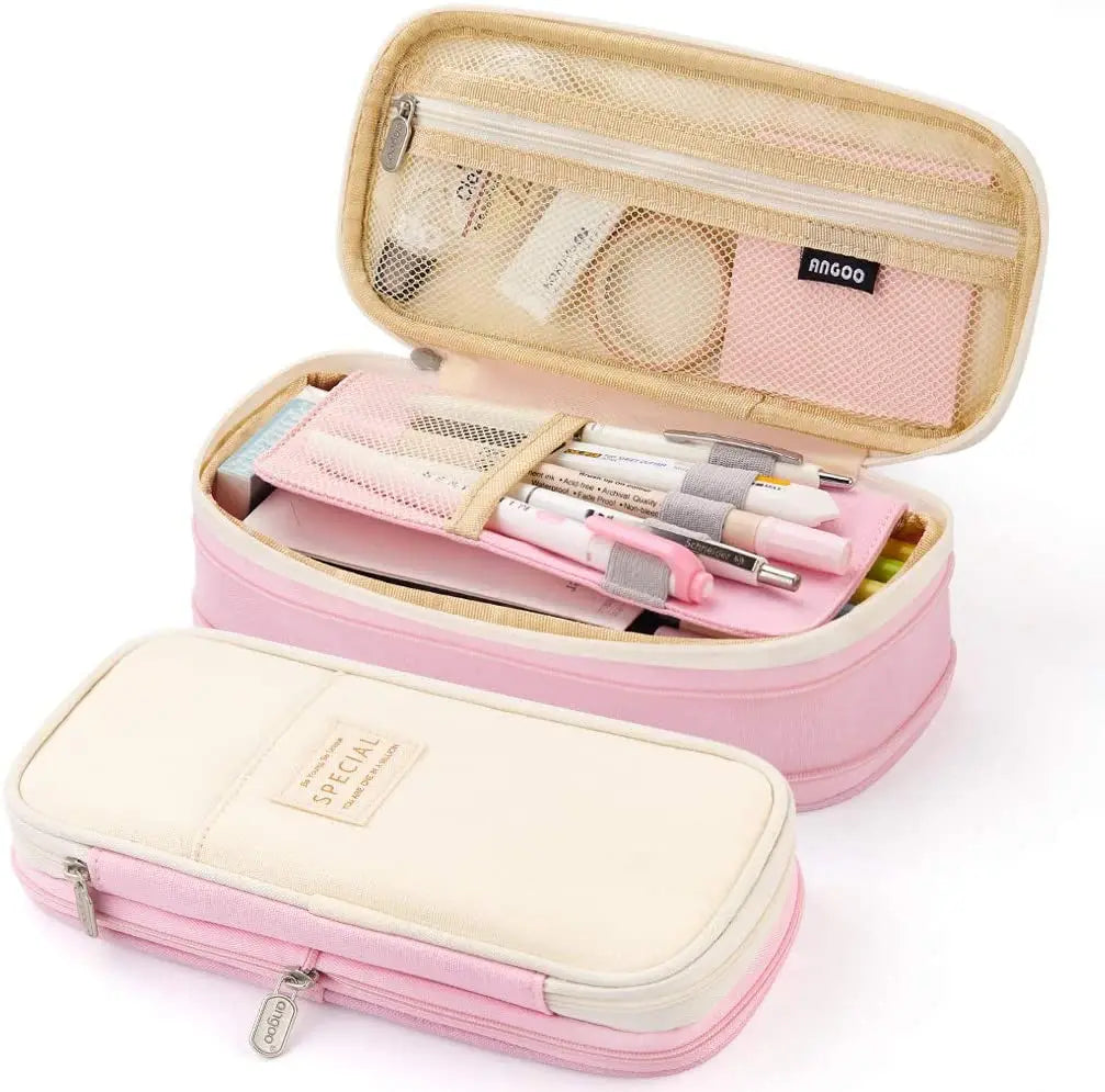 Large Capacity Double Layer Kawaii Pencil Case for Students - 15