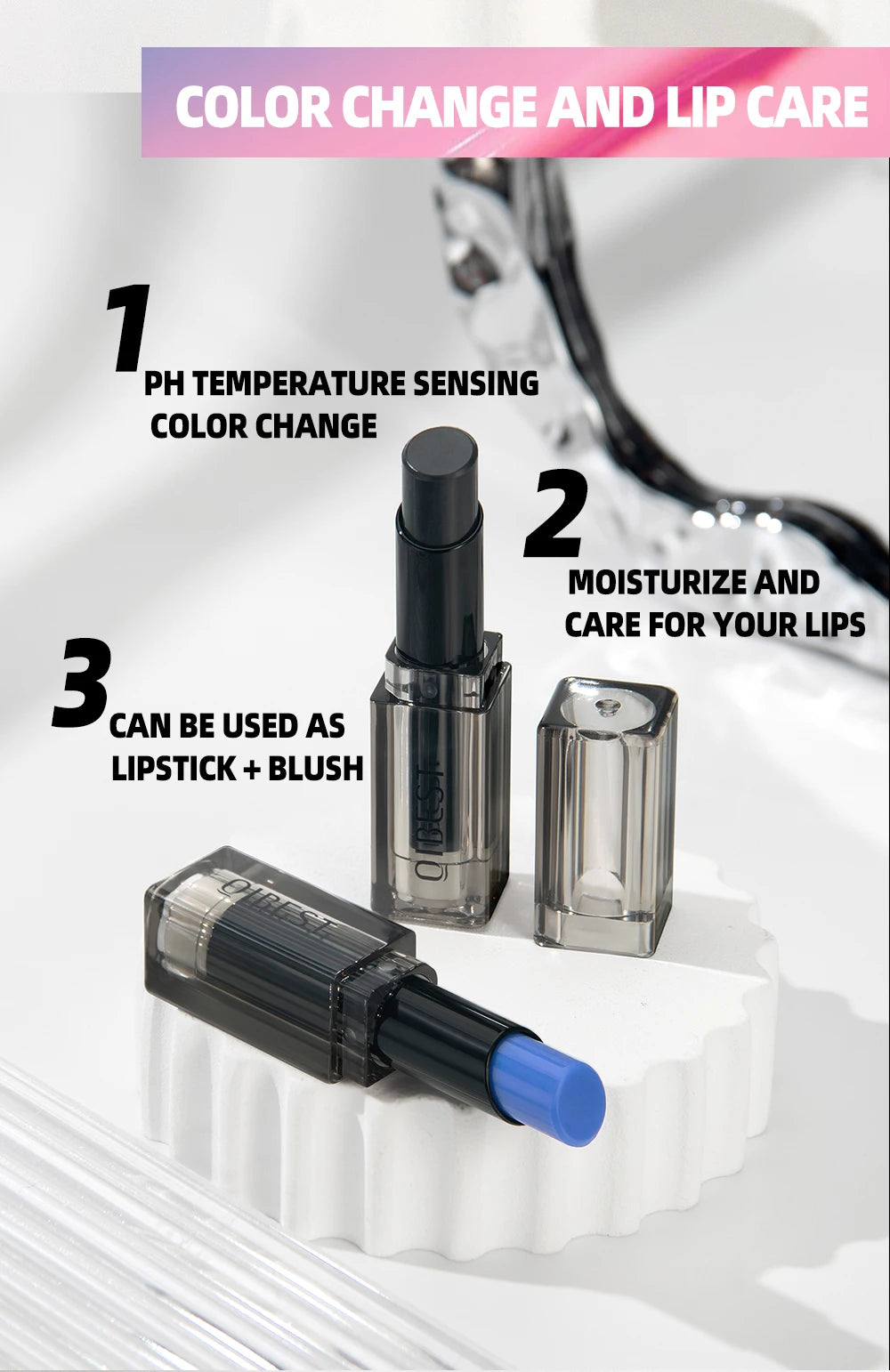 Color-Changing PH Lip Balm and Blush Tint - 10
