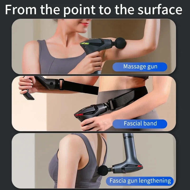 Long-Handle Electric Deep Tissue Massage Gun for Muscle Relief - 5