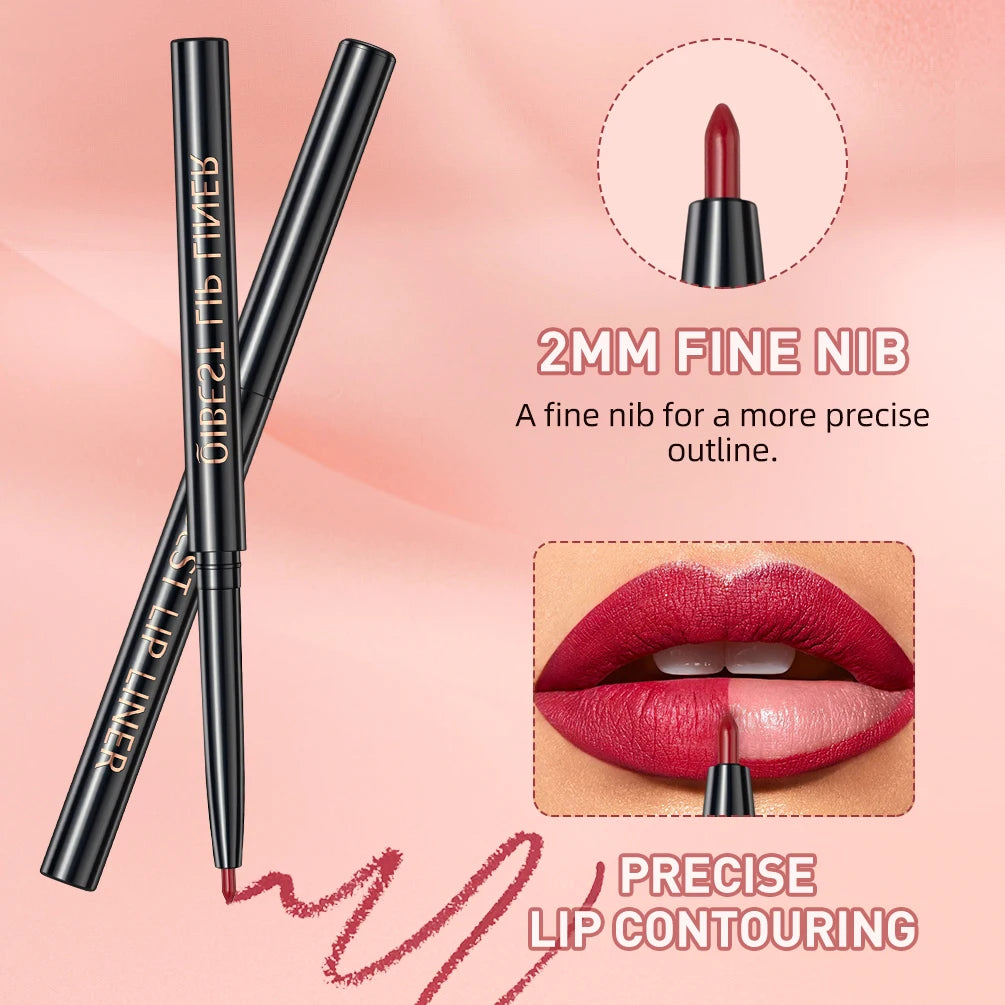 3-Piece Waterproof Matte Lipstick and Lip Liner Set - 5