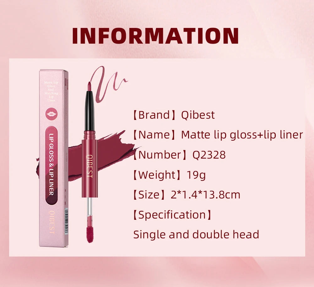 2-in-1 Dual Ended Matte Lip Liner and Long-Lasting Liquid Lipstick - 17