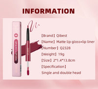 2-in-1 Dual Ended Matte Lip Liner and Long-Lasting Liquid Lipstick