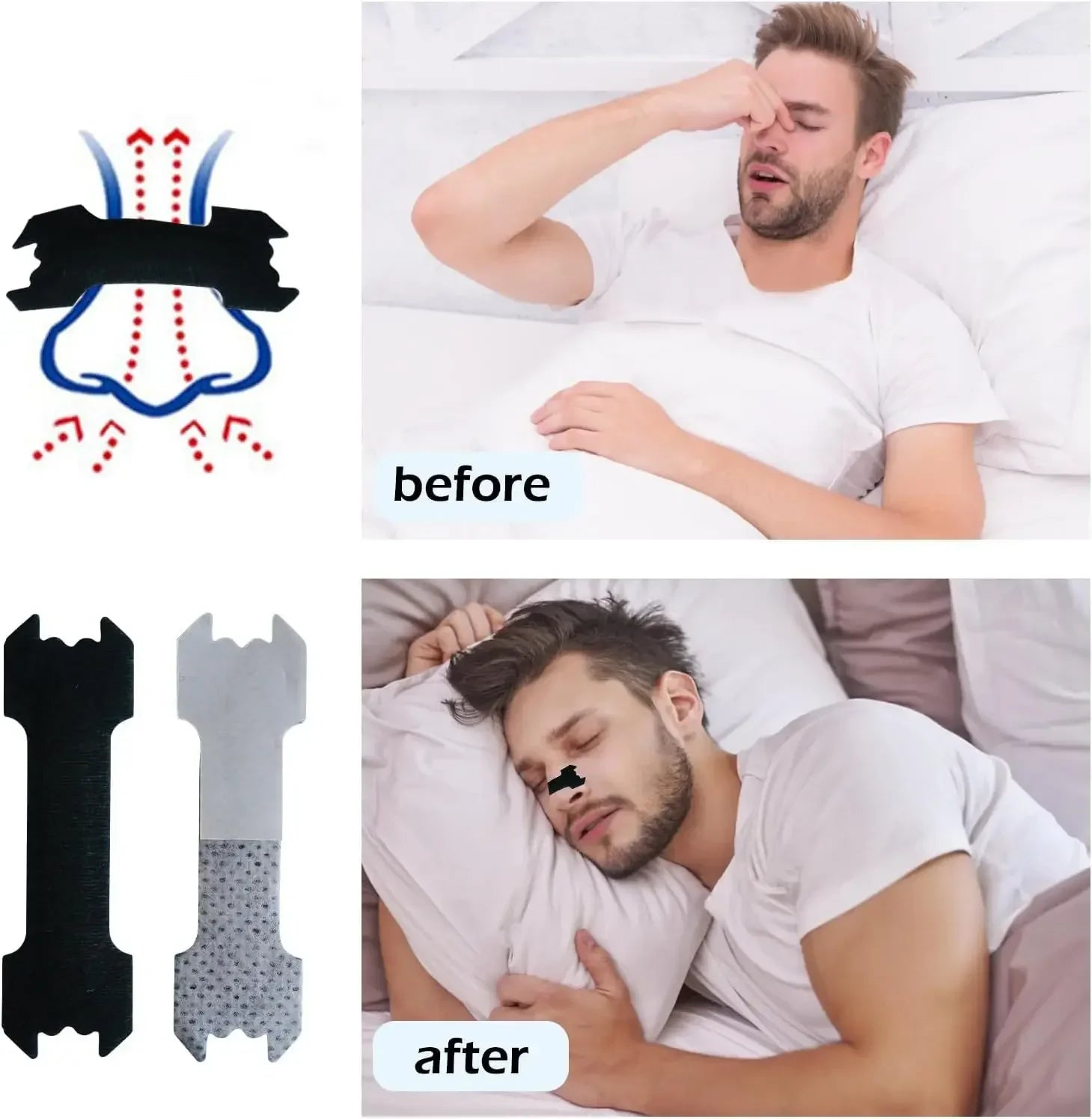 Breathable Anti-Snoring Nasal Strips for Better Sleep - 10