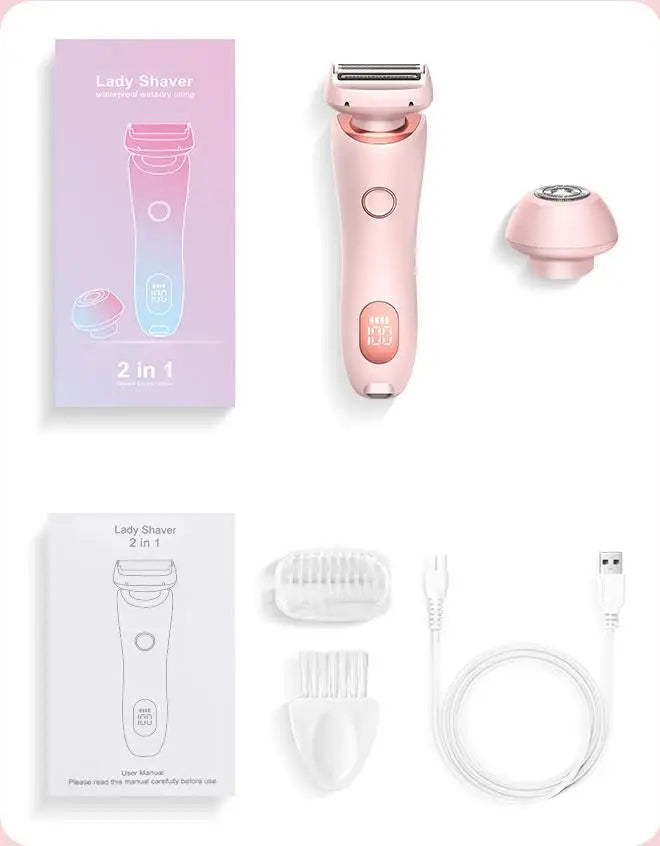 2-in-1 Painless Electric Body and Facial Hair Remover - 17